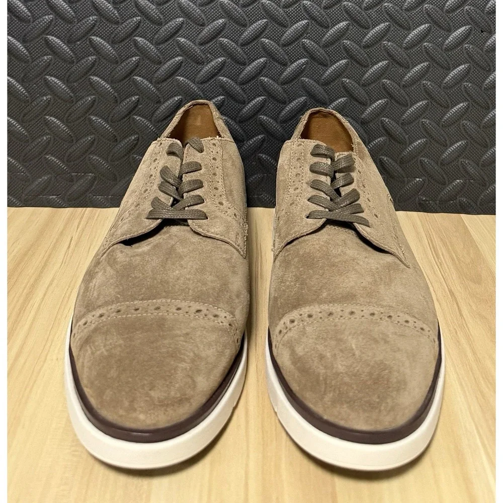 Allen Edmonds Caleb Hybrid Lace-Up Derby Tobacco Brown Suede Men Size 9 EEE Wide